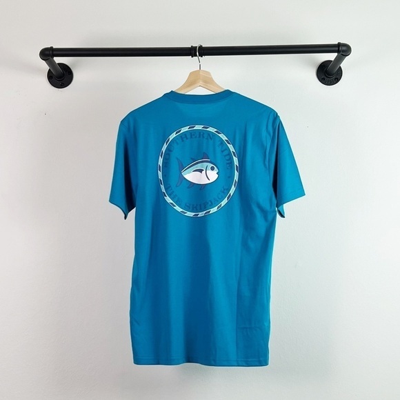 NWT Southern Tide Skipjack Short Sleeve Pocket Tee in Caribbean Blue - Picture 6 of 6
